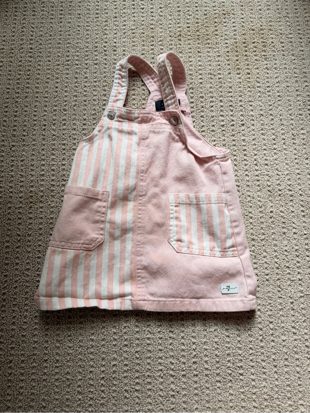 7 for all mankind Pink Striped Overall Dress